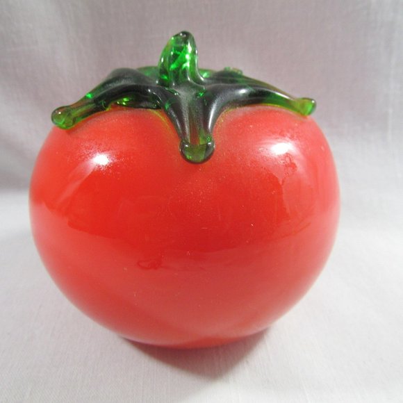 4 Glass Fruit 2 Apples Carrot Tomato Stage Kitchen Home Display Decor - Picture 6 of 9